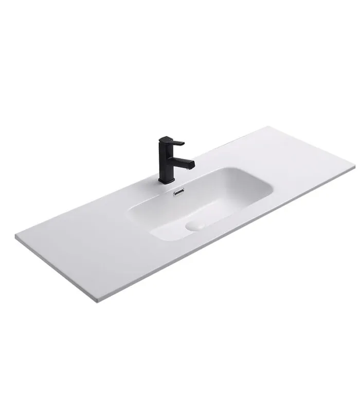 Olivia 1200mm Matt White Single Bowl Ceramic Vanity Top specification OMW1200