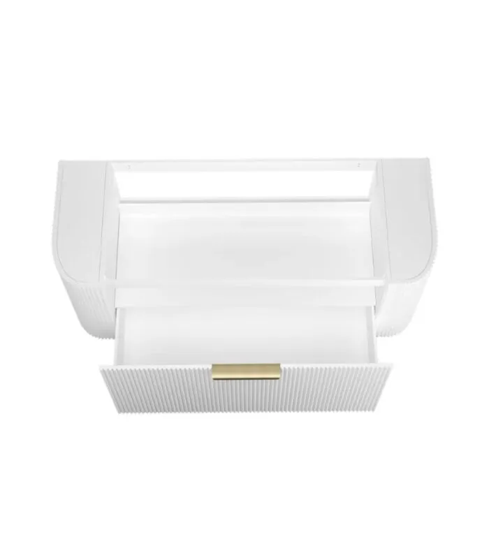 Bondi 1200mm Single Bowl Plywood Wall Hung Vanity – Fluted Matte White | Interior