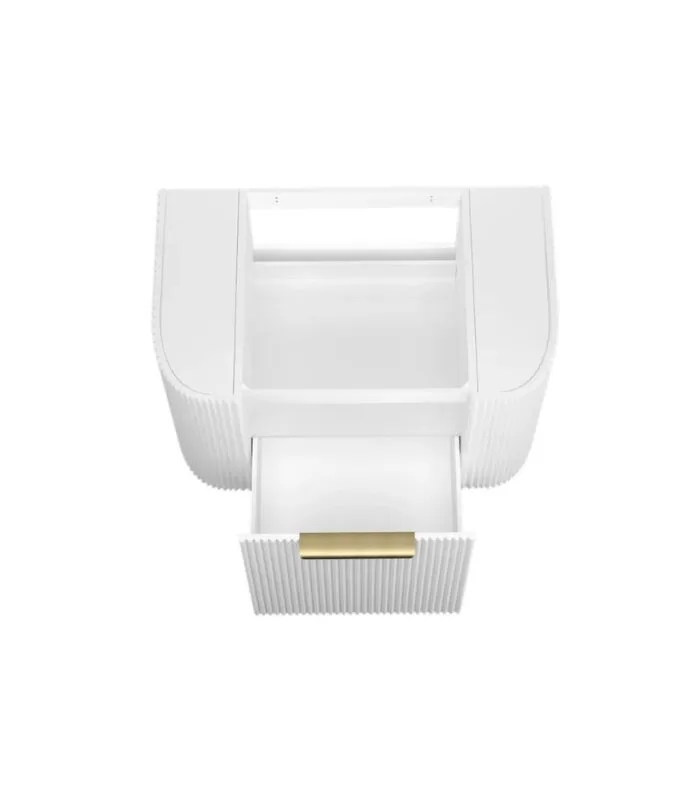 Bondi 750mm Plywood Wall Hung Vanity – Fluted Matte White | Interior