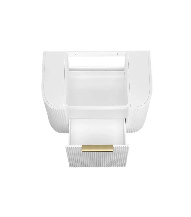 Bondi 750mm Plywood Wall Hung Vanity – Fluted Matte White | Interior