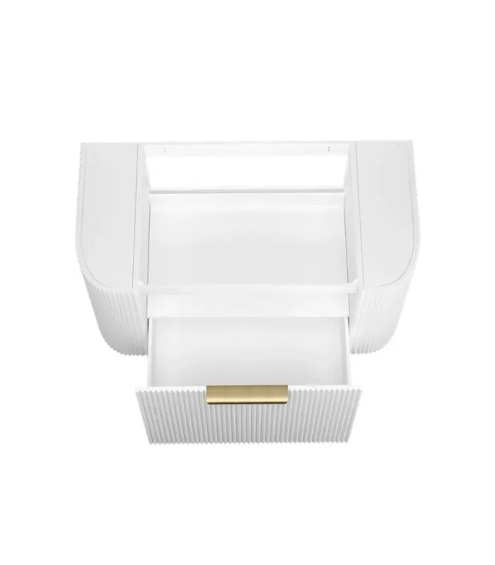 Bondi 900mm Plywood Wall Hung Vanity – Fluted Matte White | Interior