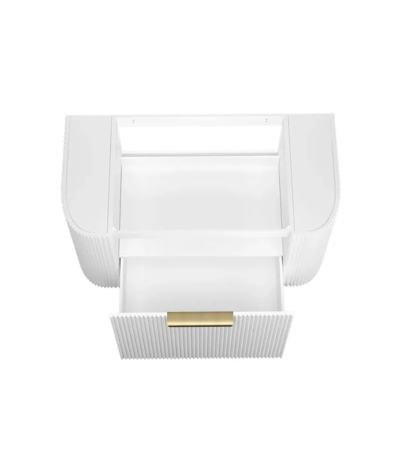 Bondi 900mm Plywood Wall Hung Vanity – Fluted Matte White | Interior
