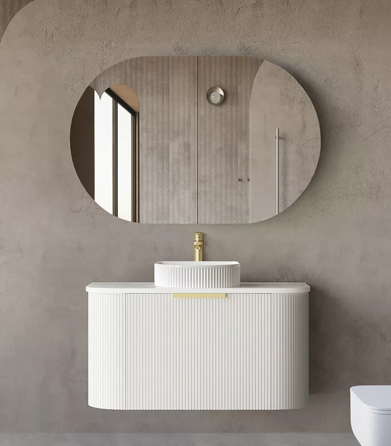 Bondi Matt White 900mm Plywood Wall Hung Vanity BO900WST