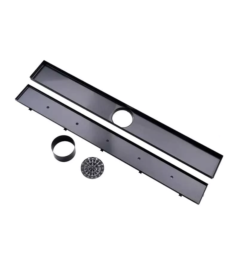 Matt Black Stainless Steel Tile Insert Floor Grate 600mm to 1200mm Components