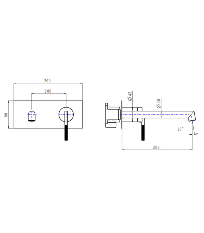 CADDENCE Bath Or Wall Mounted Mixer Specification