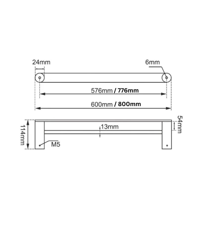 Rushy Double Towel Rail - Specification