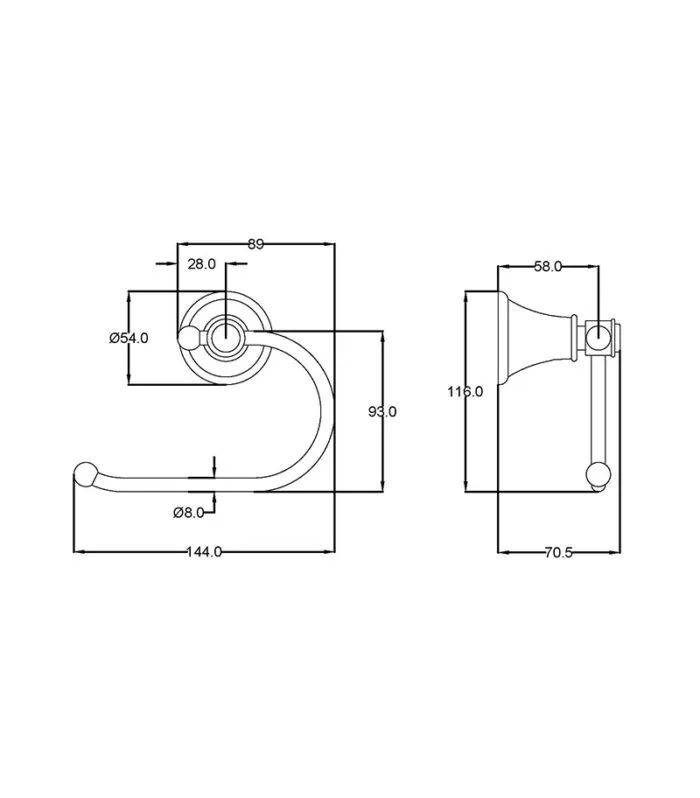 Clasico Toilet Roll Holder Specification