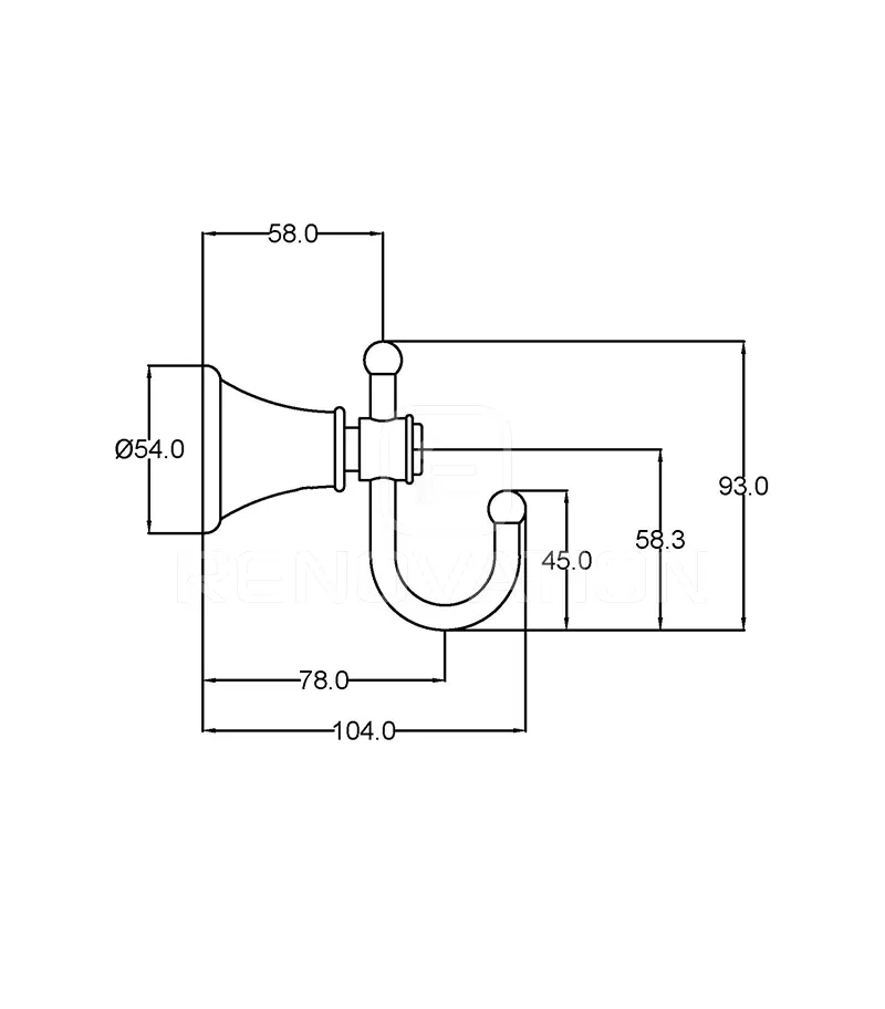 Clasico Single Robe Hook Specification