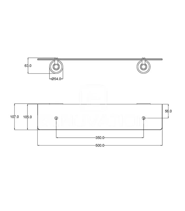 Clasico Shower Glass Shelf Specification