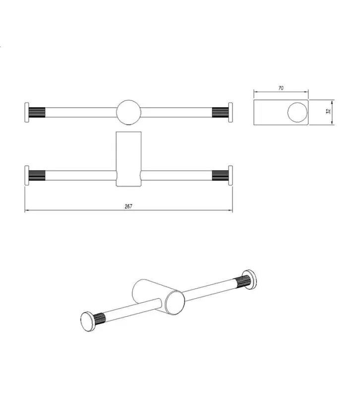 CADDENCE Double Toilet Roll Holder - Specification