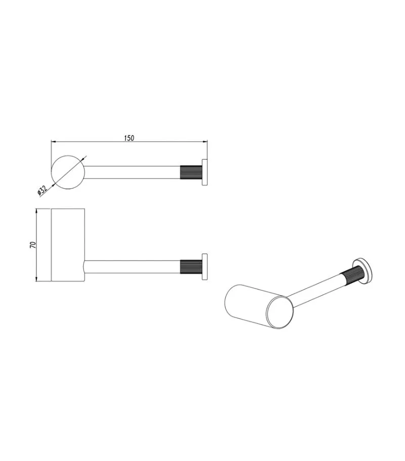 CADDENCE Single Toilet Roll Holder - Specification