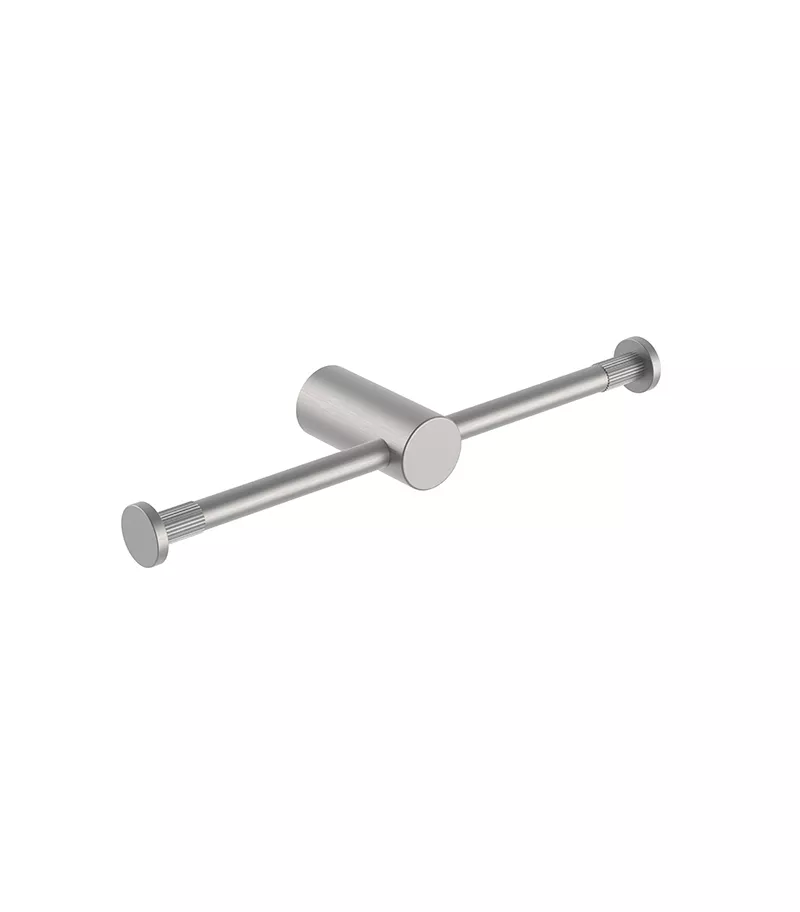 CADDENCE Double Toilet Roll Holder - Brushed Nickel