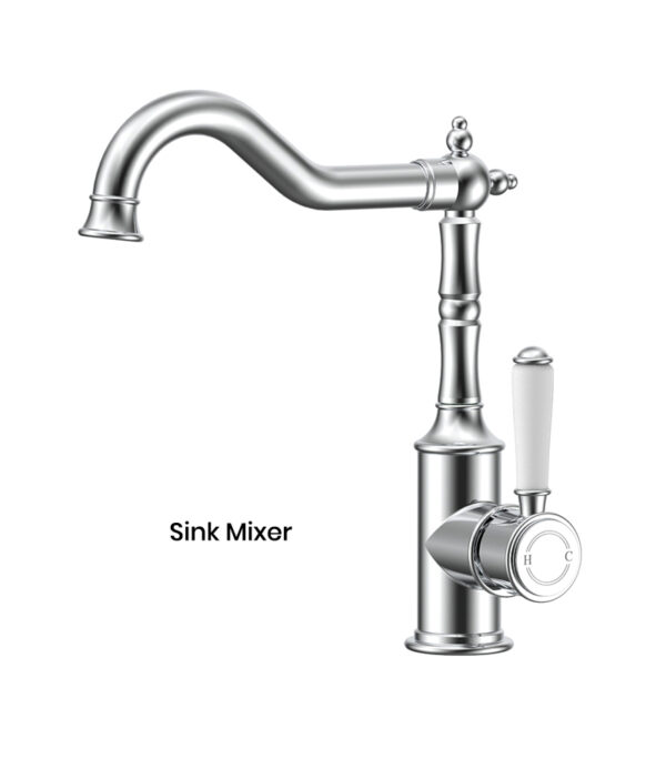 IKON Clasico Chrome Ceramic Handle Sink Mixer HYB868-102A
