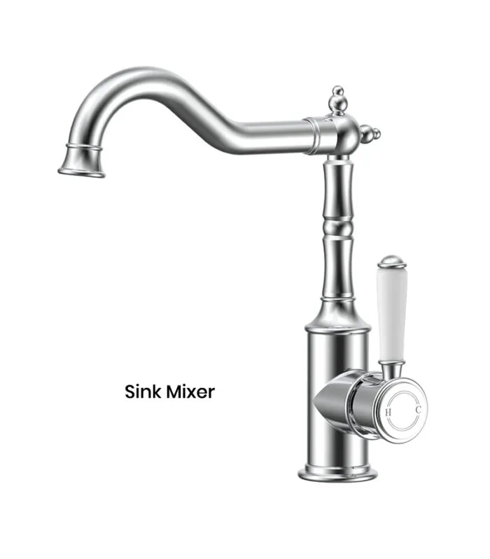IKON Clasico Chrome Ceramic Handle Sink Mixer HYB868-102A