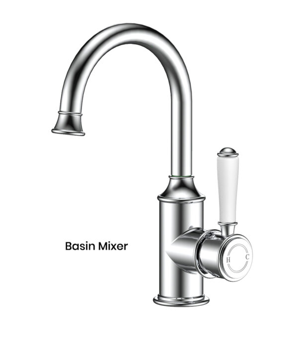 IKON Clasico Chrome Ceramic Handle Basin Mixer HYB868-201A