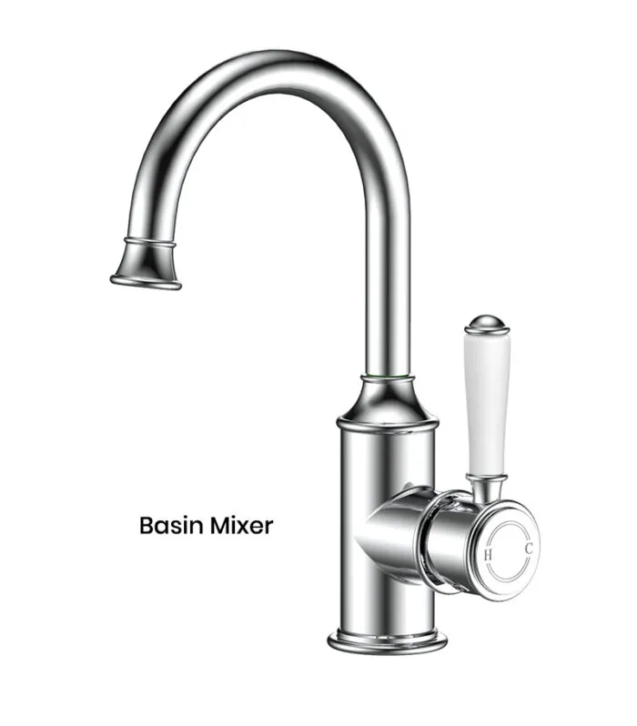 IKON Clasico Chrome Ceramic Handle Basin Mixer HYB868-201A