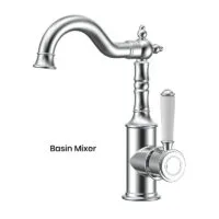 IKON Clasico Chrome Ceramic Handle Basin Mixer HYB868-202A IKON Clasico Chrome Ceramic Handle Basin Mixer HYB868-202A