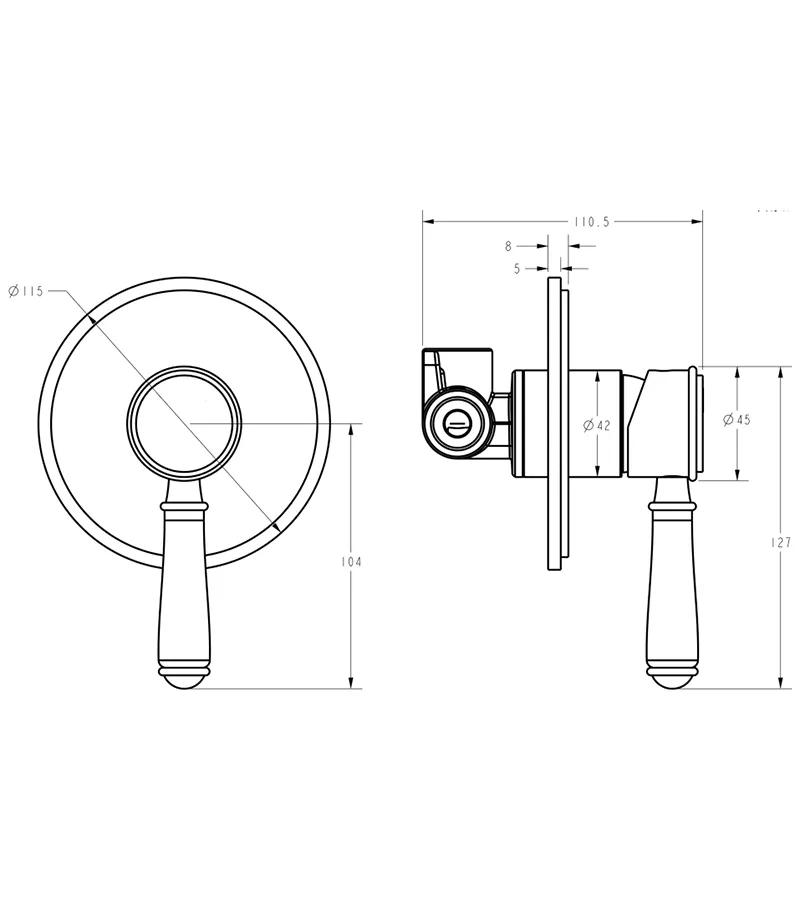 IKON Clasico Wall Mixer Specification