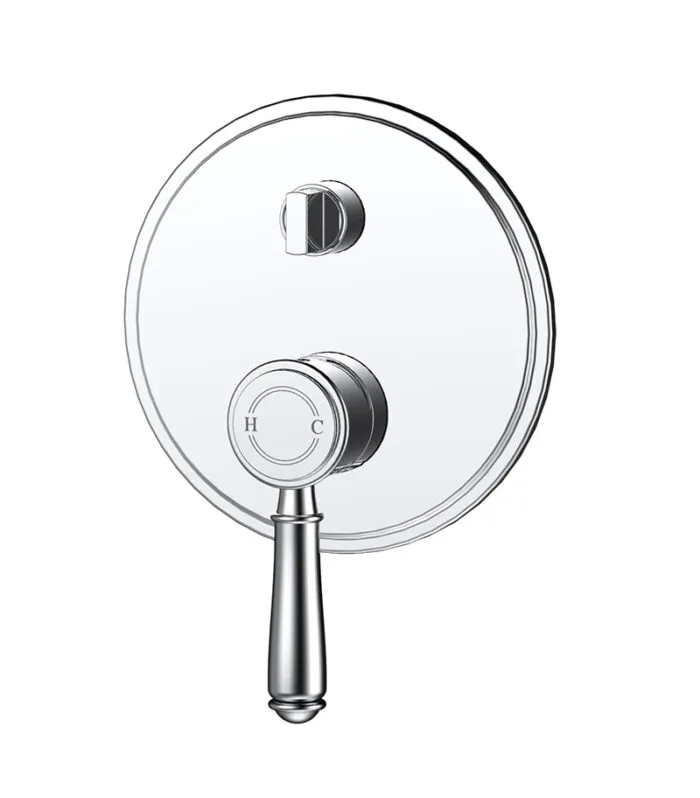 IKON Clasico Chrome Solid Handle Wall Mixer HYB868-501TK