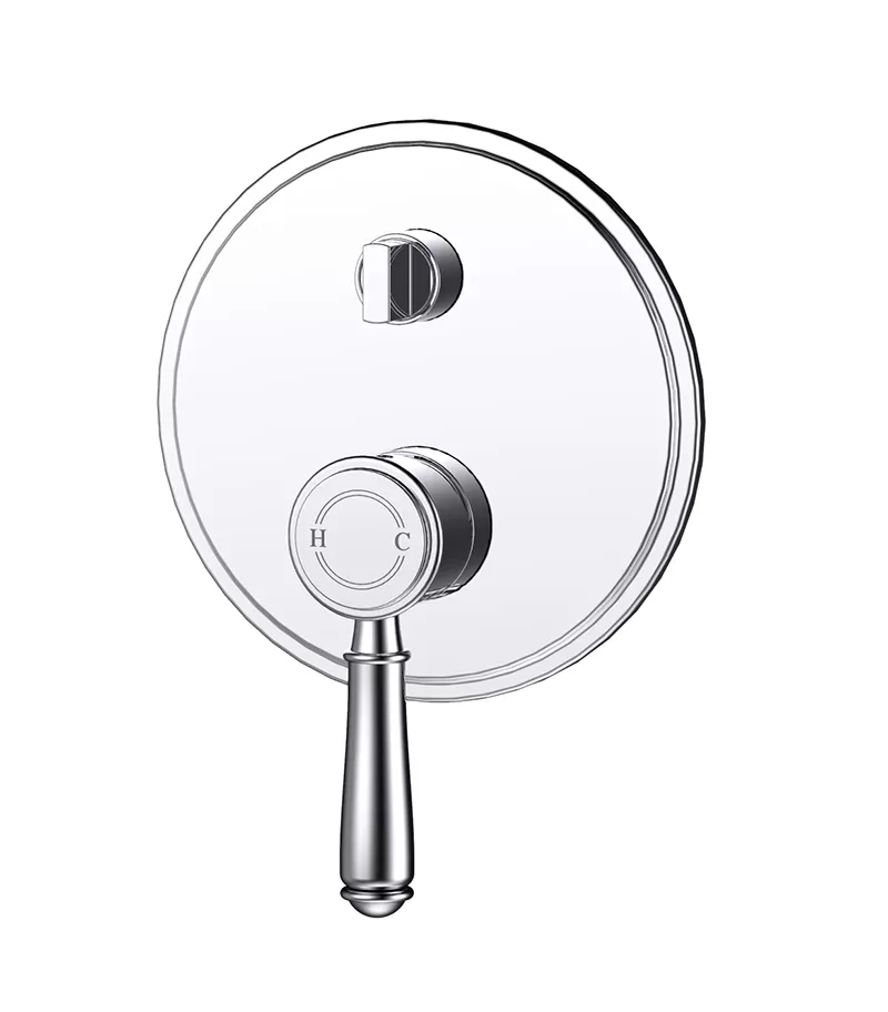IKON Clasico Chrome Solid Handle Wall Mixer HYB868-501TK