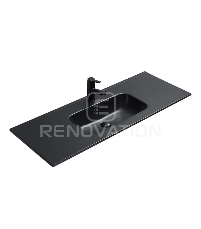 Olivia 1200mm Matt Black Single Bowl Ceramic Vanity Top OMB1200