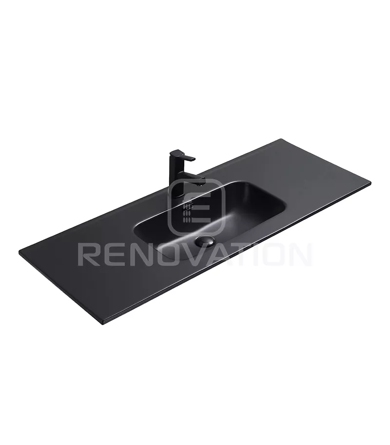 Olivia 1200mm Matt Black Single Bowl Ceramic Vanity Top OMB1200