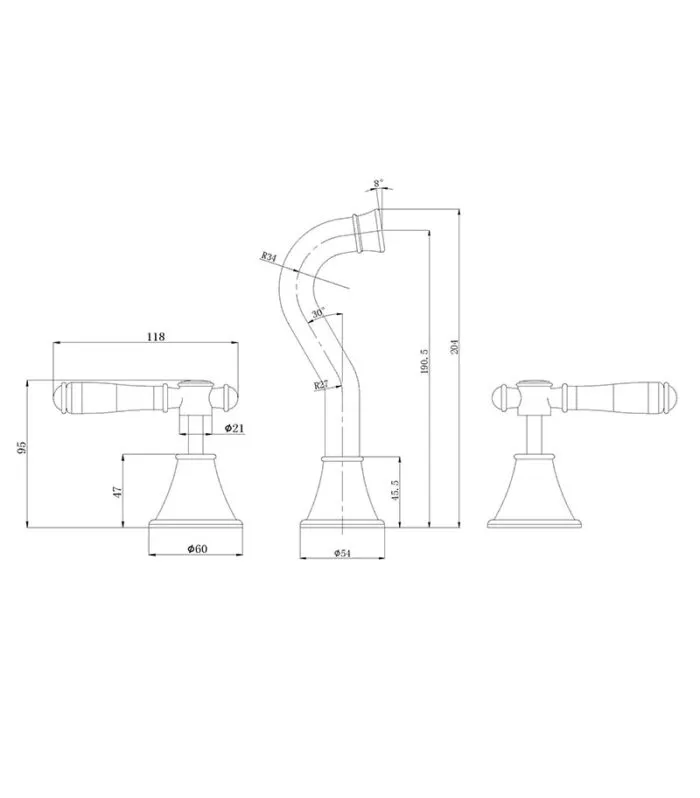 Clasico Bath Tap Set Specification