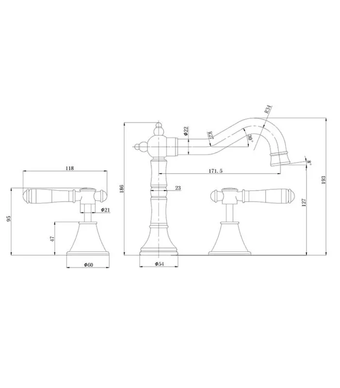 Clasico Basin Tap Set Specification