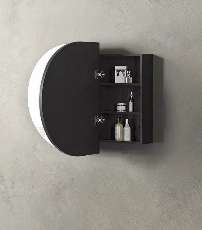 Bondi 900x600mm Shaving Cabinet - Black Oak Interior
