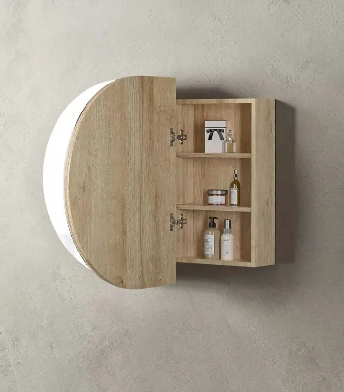 Bondi 900x600mm Shaving Cabinet - Natural Oak Interior