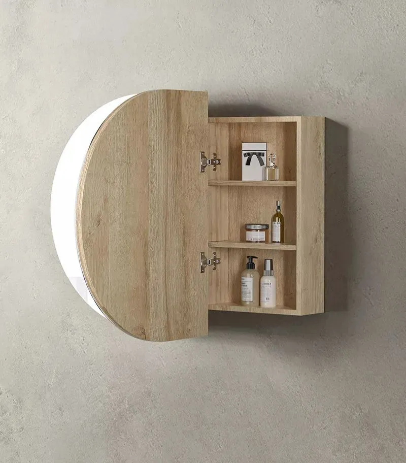 Bondi 900x600mm Shaving Cabinet - Natural Oak Interior