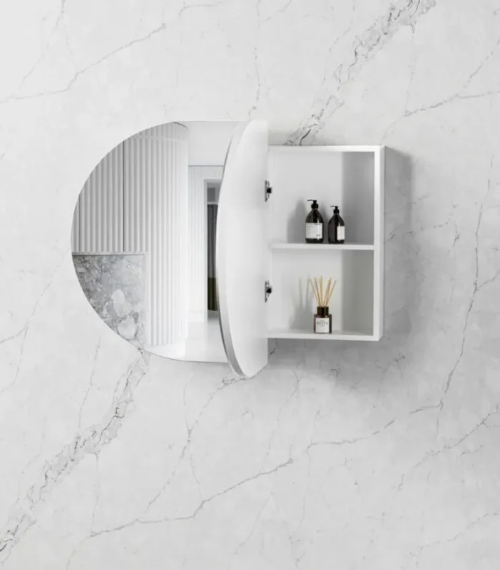 Bondi 900x600mm Shaving Cabinet - Matte White Interior