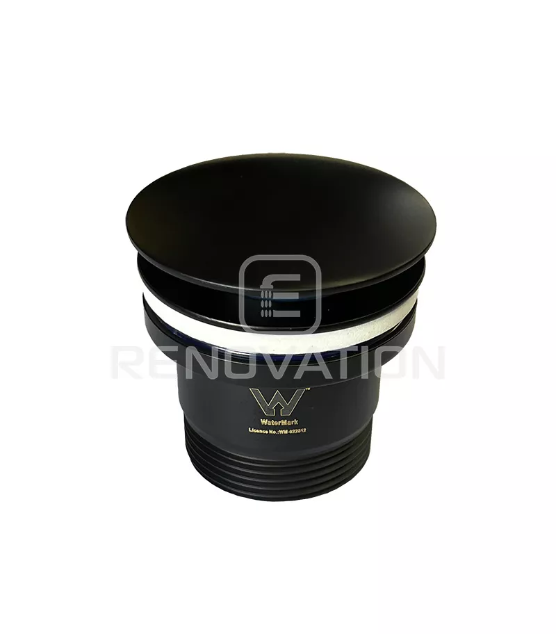 Opus Matt Black Mushroom Head Universal Pop Up Waste BW099-MB Topview