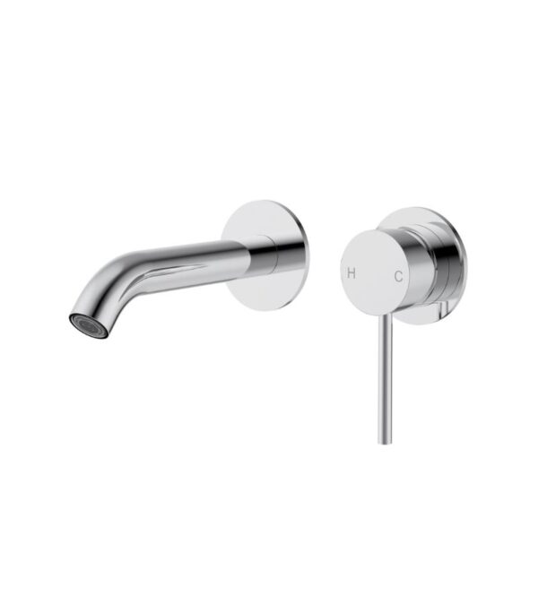 Otus Slimline Basin/Bath Mixer with Curved Spout – Separate Cover Plates - Chrome