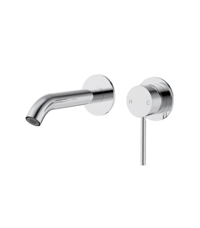 Otus Slimline Basin/Bath Mixer with Curved Spout – Separate Cover Plates - Chrome