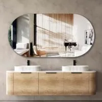 Bondi Natural Oak 1800mm Plywood Double Bowls Wall Hung Vanity BO1800NST Bondi Natural Oak 1800mm Plywood Double Bowls Wall Hung Vanity BO1800NST