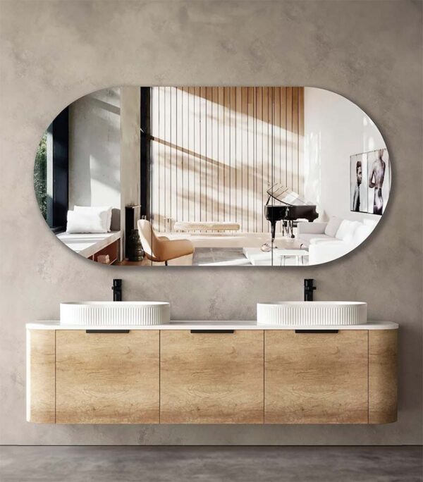 Bondi Natural Oak 1800mm Plywood Double Bowls Wall Hung Vanity BO1800NST