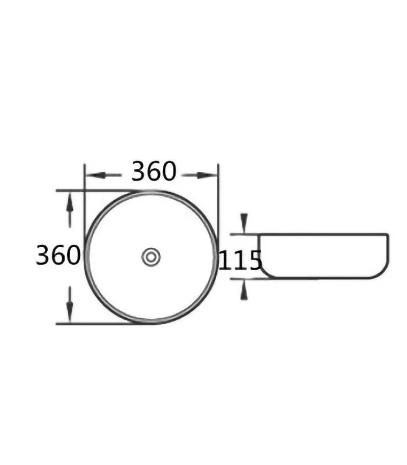 Bellevue 400mm Ceramic Fluted Above Counter Basin Specification