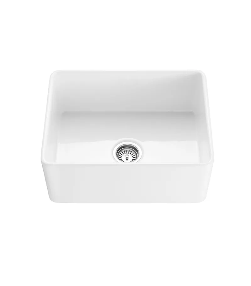 Chelsea Fireclay Farmhouse Gloss White Single Bowl Sink 600mm