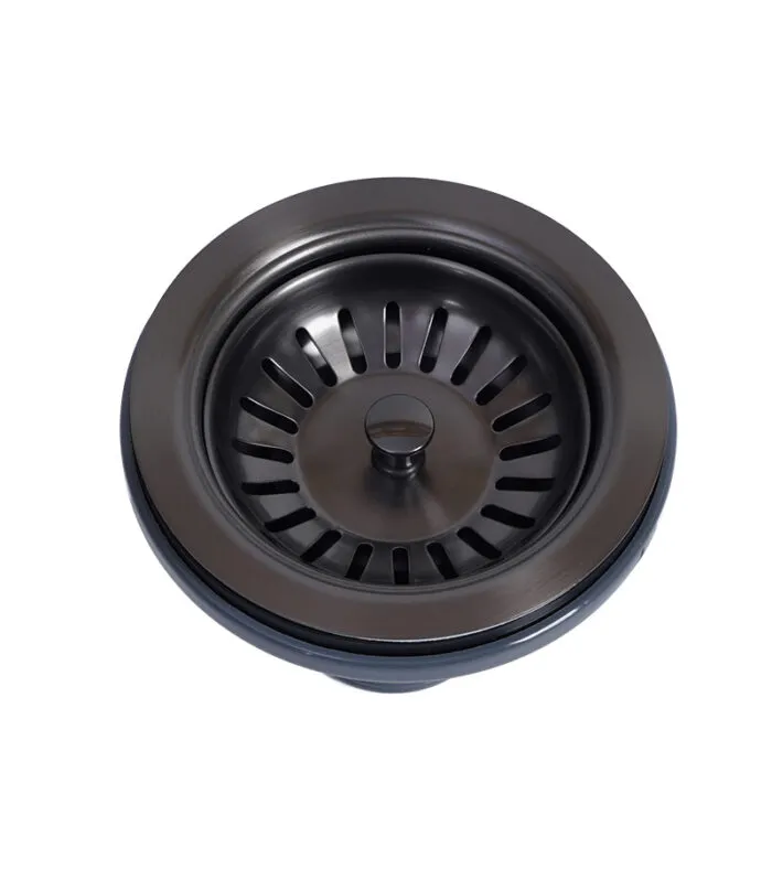 Gunmetal Grey Stainless Steel Basket Waste For Fireclay Sinks - Topview