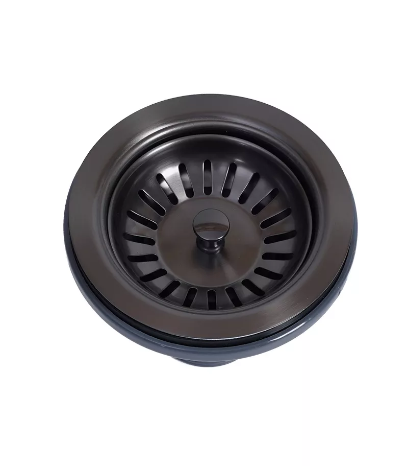 Gunmetal Grey Stainless Steel Basket Waste For Fireclay Sinks - Topview