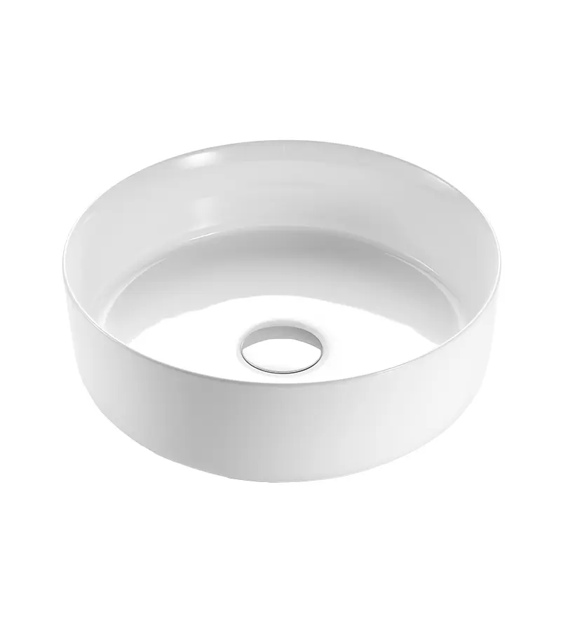 Cove Gloss White Round Above Counter Ceramic Basin