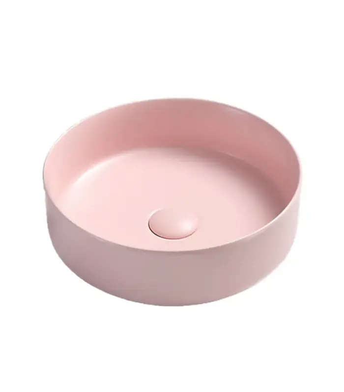 Cove Matt Pink Round Above Counter Basin