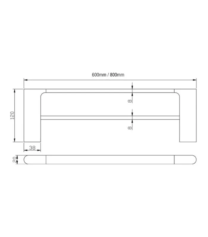 VOG Double Towel Rail Specification