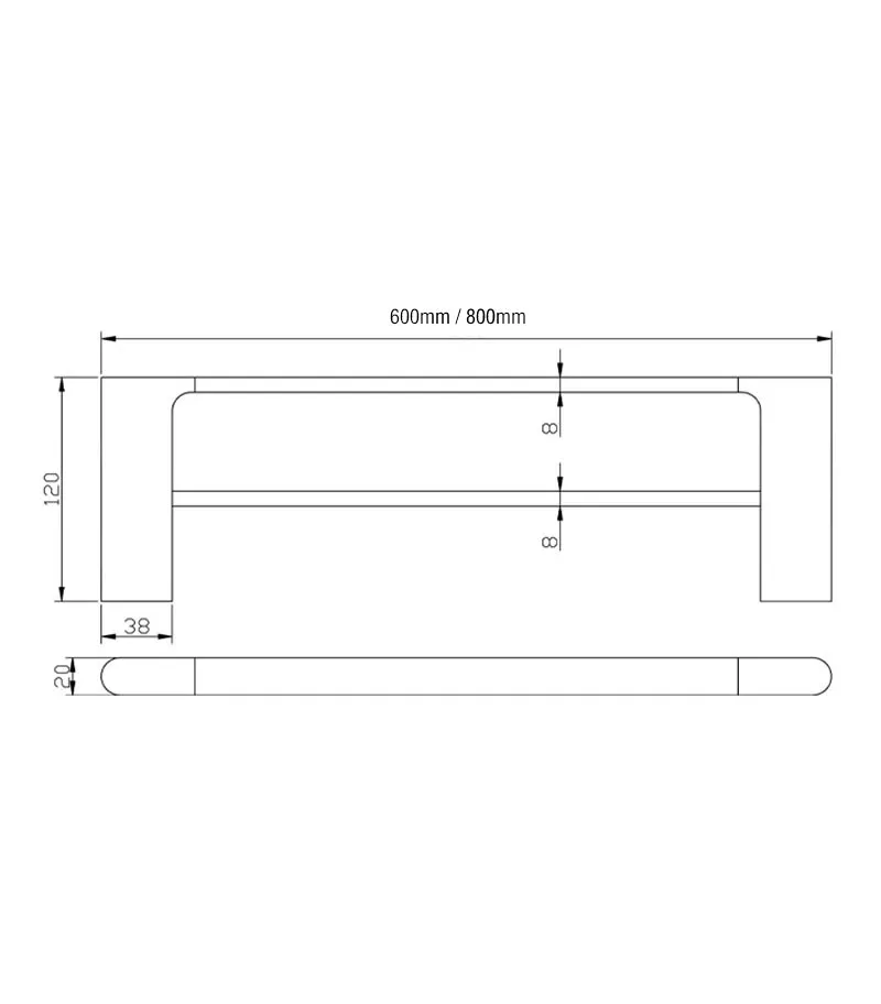 VOG Double Towel Rail Specification
