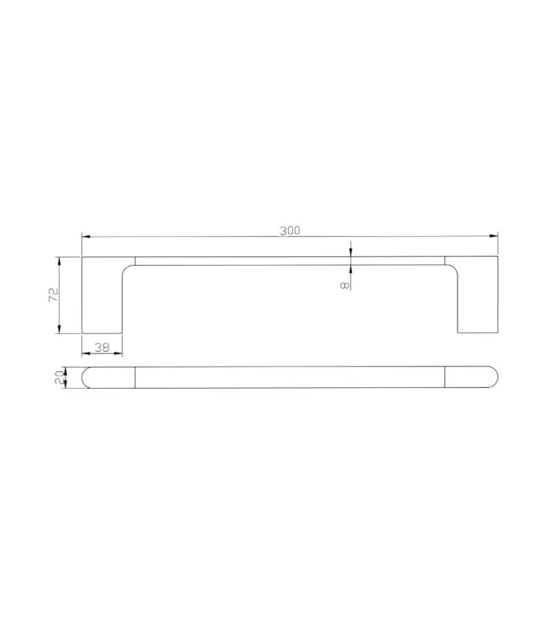 VOG 300mm Hand Towel Rail - Specification