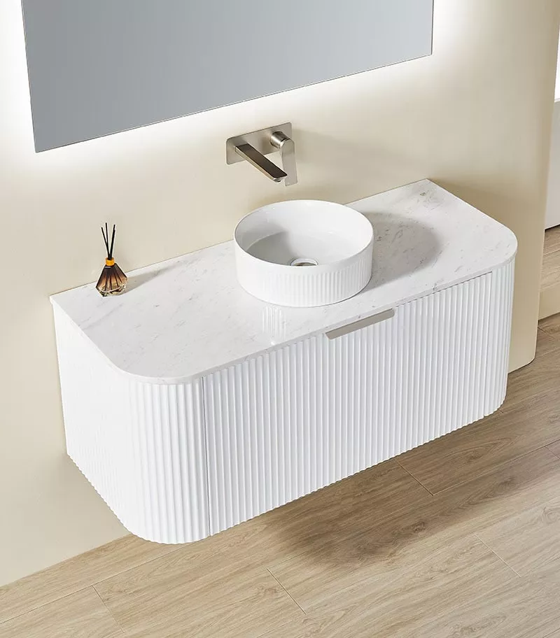 CETO AVOLON 1190mm Matt White Wall Hung Vanity Cabinet Topview