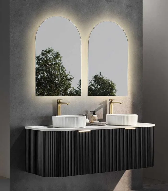 CETO AVOLON 1490mm Matt Black Wall Hung Vanity Cabinet Sideview