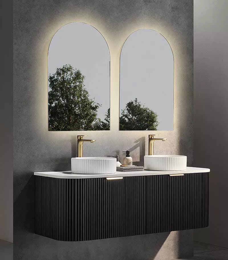 CETO AVOLON 1490mm Matt Black Wall Hung Vanity Cabinet Sideview