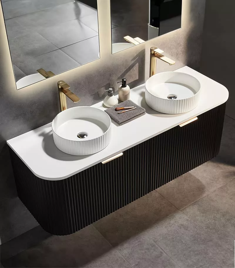 CETO AVOLON 1490mm Matt Black Wall Hung Vanity Cabinet Topview